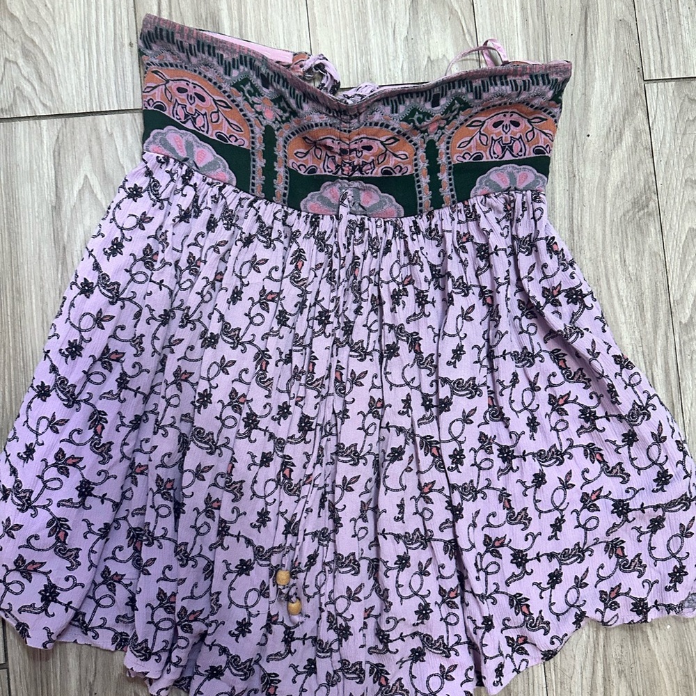 Free People Pink and Black Bubble Mini Skirt